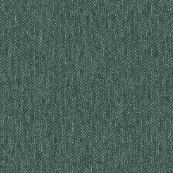 Advantage Blue Elbert Teal Zig Zag Vinyl Non-Pasted Textured Non Woven Repositionable Wallpaper