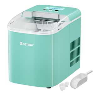 10 in. W 26 lbs./24-Hour Portable Ice Maker wit-Hour LCD Display and Ice Scoop in Green