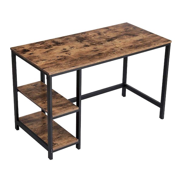 Benjara 24 In. Rectangular Black/Brown Writing Desk With Open Storage ...