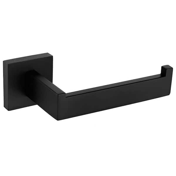 ATKING Bathroom Wall-Mount Single Post Toilet Paper Holder Stainless Steel Tissue Roll Holder in Matte Black