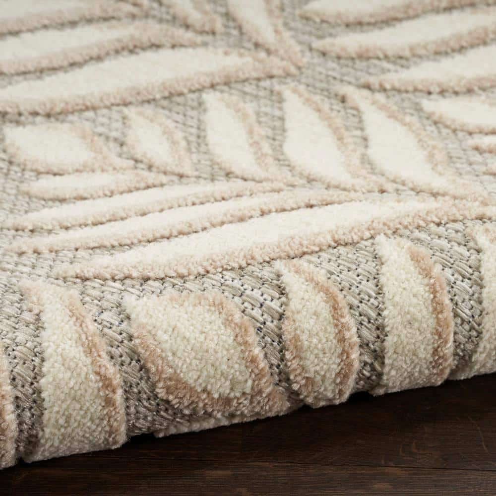 Silver Grey Tropical Palm 6' x 9' Flatwoven Synthetic Rug