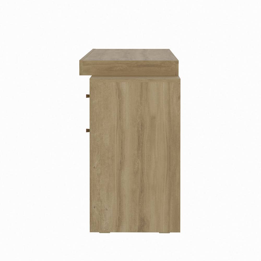 Expandable Pine Wood Home Office Desk with Storage Drawers