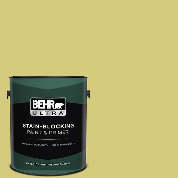 BEHR ULTRA 1 gal. #P350-4 Spring Grass Semi-Gloss Enamel Exterior Paint & Primer