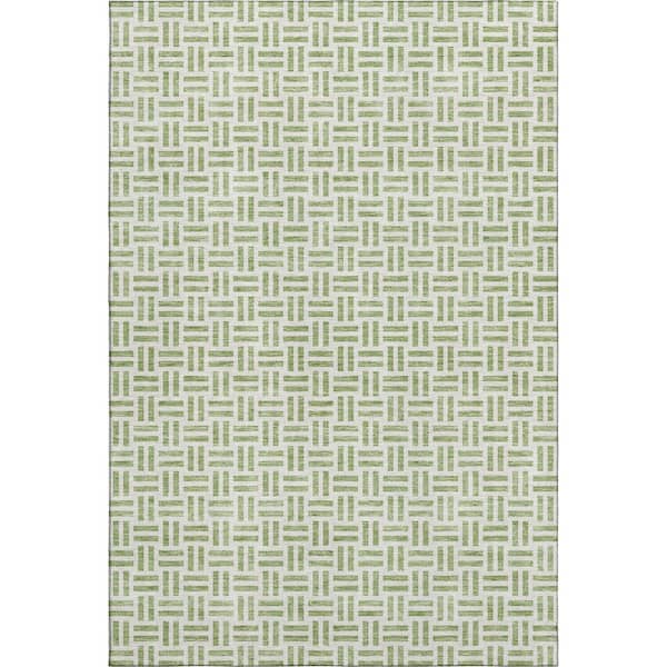 Mayfield Premium Machine Washable Abstract AMF978 Aloe 10 ft. x 14 ft. Area Rug