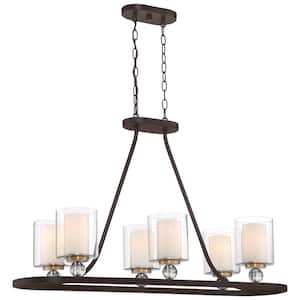 Studio 5 Collection 6-Light Painted Bronze with Natural Brushed Brass Finish Pendant
