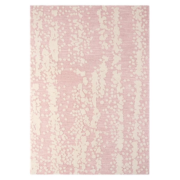 Mod Weave Abstract Knotted Texture Handcrafted Wool Rose 8 ft. x 10 ft. Area Rug