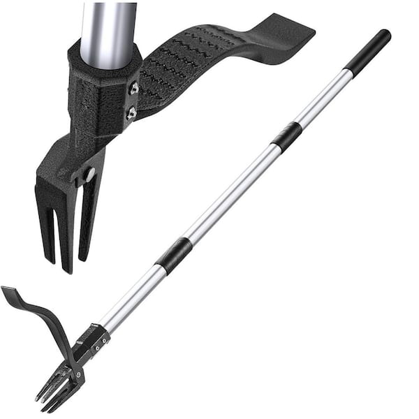 Gardening Stand Up Weeding Tool with 48 in. Stainless Steel Handle and 4 Steel Claws for Easy Weed Removal