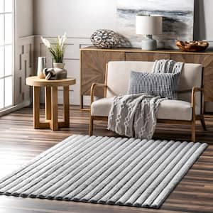 Kai Machine Washable Silver 8 ft. x 10 ft. Solid Area Rug