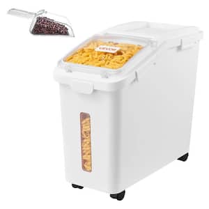 Rice Storage Container, 75 lbs. / 13.2 Gal. Dog Food Dispenser Bin, 50L Large Grain Cereal Flour Ingredient Storage Bin
