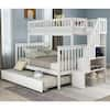 Harper & Bright Designs White Twin Over Full Bunk Bed with Trundle and ...