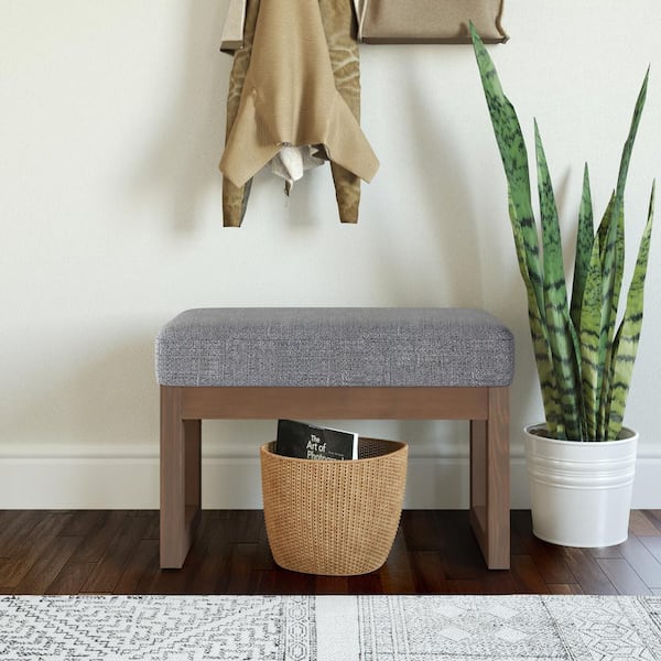 Simpli Home Milltown Ottoman Bench, Gray