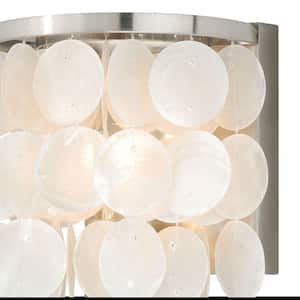 Elsa 6.5 in. W 1 Light Satin Nickel Capiz Shell Coastal Bathroom Wall Vanity Light Fixture