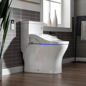 Journey One Piece 1.1GPF/1.6 GPF Dual Flush Elongated Toilet with Advance Smart Bidet Toilet in White