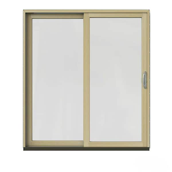 JELD-WEN 72 in. x 80 in. W-2500 Contemporary Red Clad Wood Left-Hand Full Lite Sliding Patio Door w/Unfinished Interior