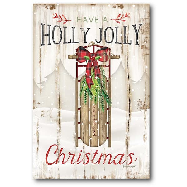 Courtside Market Holly Jolly Gallery-Wrapped Canvas Wall Art 18 in. x 12 in.