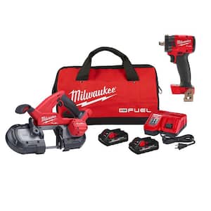 M18 FUEL 18V Lithium-Ion Brushless Cordless Compact Bandsaw Kit with 1/2 in. Impact Wrench