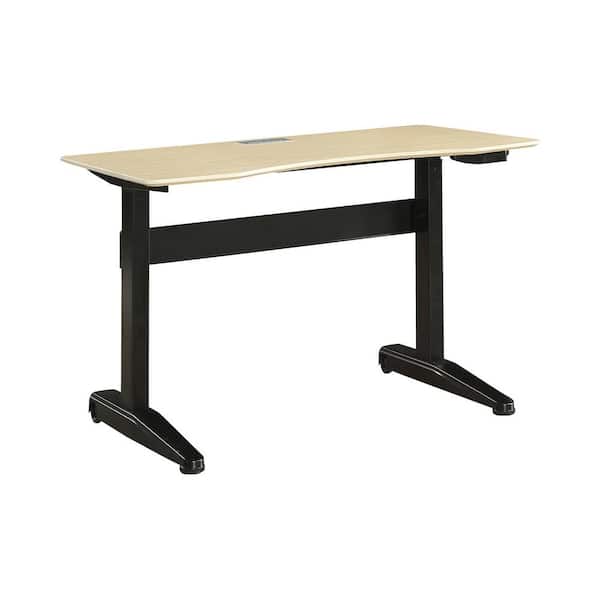 Furniture of America Talbott 59.13 in. Rectangular Black Steel Standing Desk with Adjustable Height