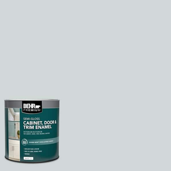 BEHR PREMIUM 1 qt. #750E-2 Twilight Gray Semi-Gloss Enamel Interior ...