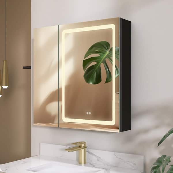 NTQ Zevra 50 in. W x 30 in. H LED Black Rectangular Tri-View