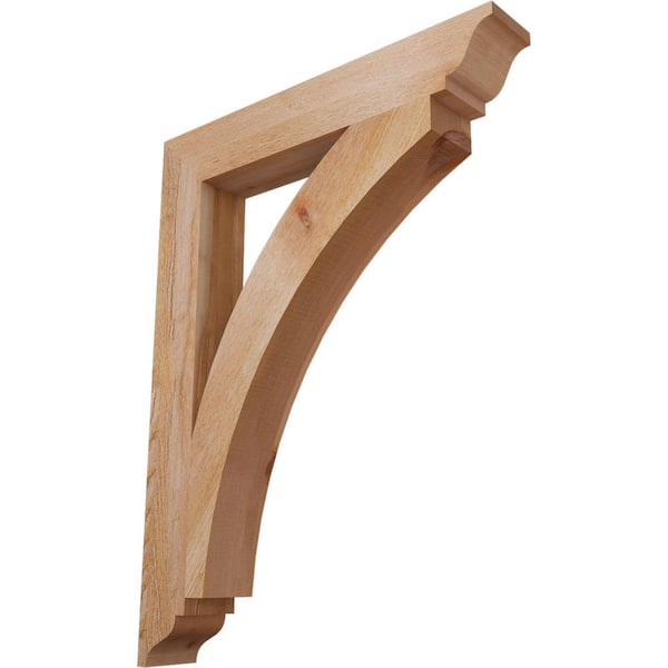 Ekena Millwork 4 in. x 34 in. x 26 in. Western Red Cedar Thorton Traditional Rough Sawn Bracket