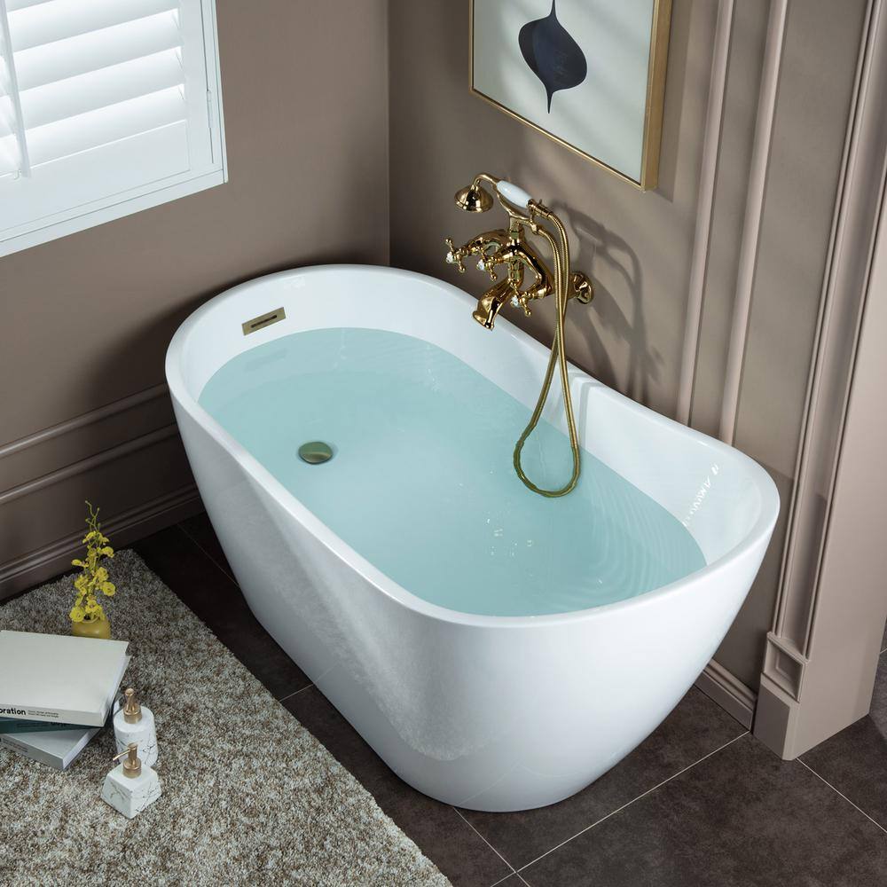 Polished Gold Stainless Steel Wall Roman Tub Faucet with Diverter