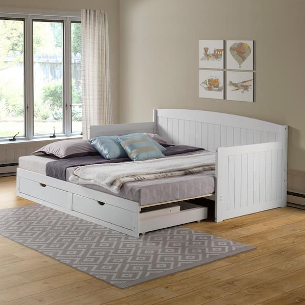 White Twin Daybed With King Conversion, Twin Daybed Convert To King