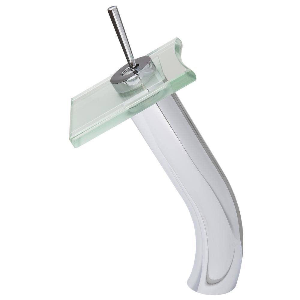 Novatto Squared Minimalist Chrome Waterfall Vessel Faucet
