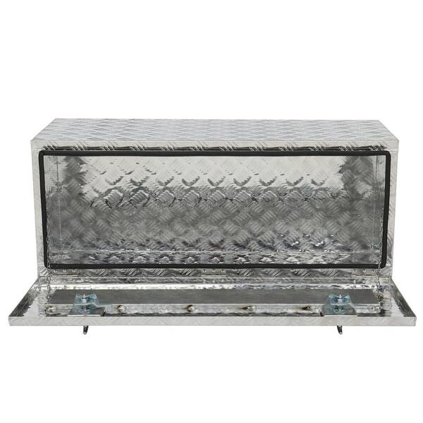  MOTORHOT 42 Aluminum Diamond Plate Tool Box Pick Up Truck Bed Storage  Chest Box RV Trailer Organizer Double Lock W/Key, Black : Automotive