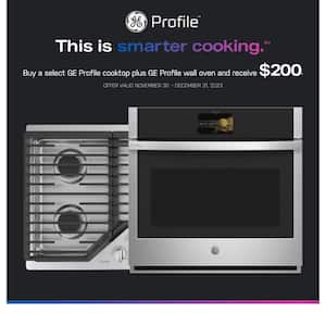 Profile Smart 30 in. Single Electric Wall Oven with Left-Hand Side-Swing Doors and Convection in Stainless Steel