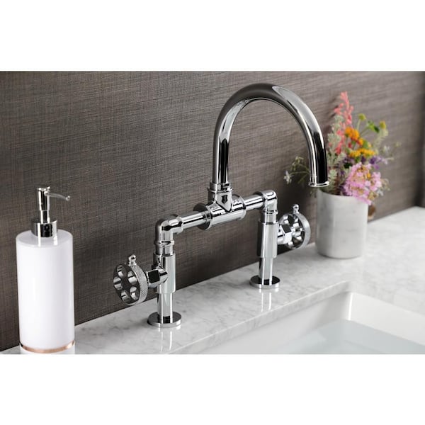 Webb Bridge 8 in. Widespread 2-Handle Bathroom Faucet with Push Pop-Up in  Polished Chrome