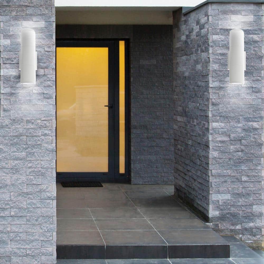 Bronze White Large LED Outdoor Sconce with Up/Down Lighting