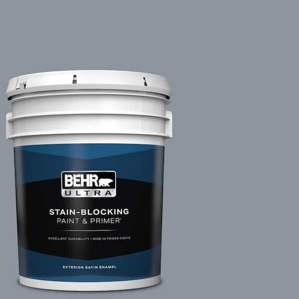 BEHR ULTRA 5 gal. #BXC-88 Cool December Satin Enamel Exterior Paint & Primer