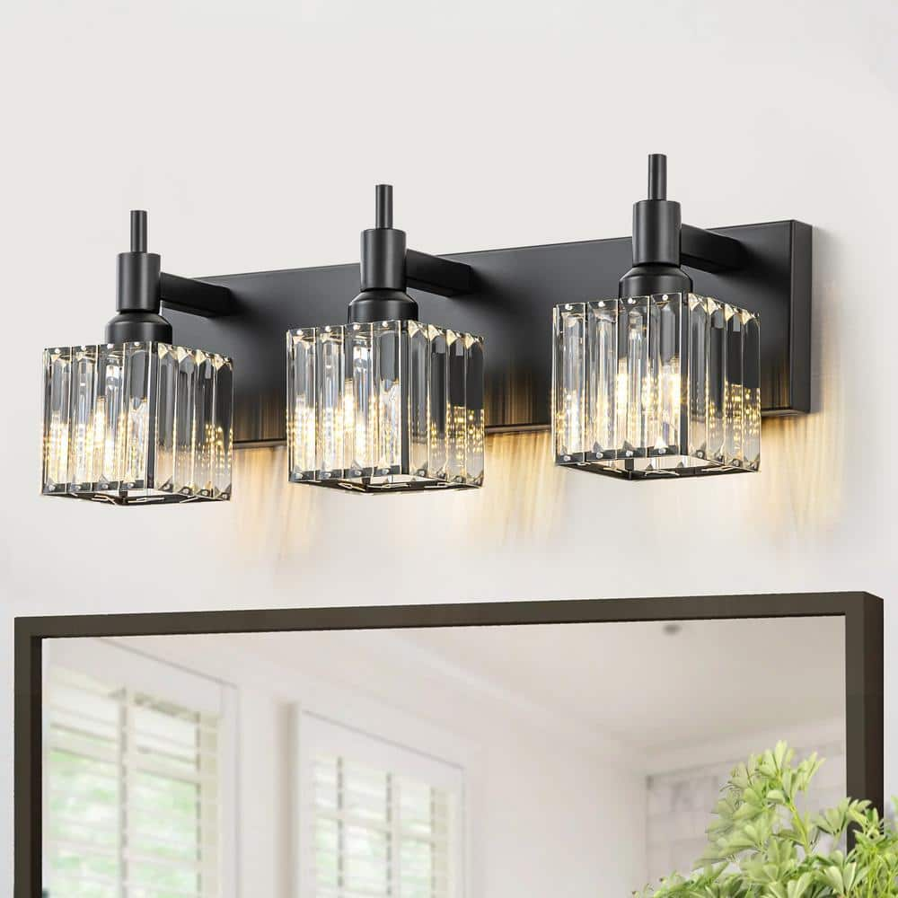 EDISLIVE Orillia 19.7 in. 3-Light Modern Black Bathroom Vanity Light ...