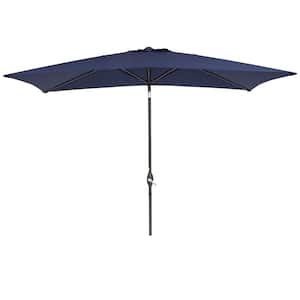10 ft. x 6.5 ft. Outdoor Market Tilt Patio Umbrella in Navy Blue with Crank