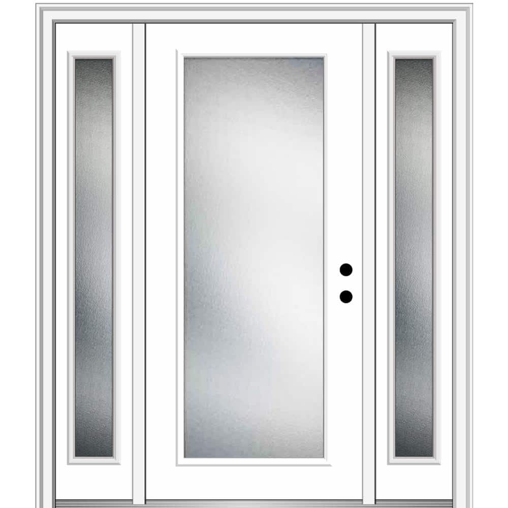 68.5 in. x 81.75 in. Micro Granite Left-Hand Full Lite Decorative Painted Fiberglass Prehung Front Door with Sidelites price history on PriceWatchPro