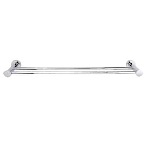 Plumer 24 in. Wall Mount Double Towel Bar in Polished Chrome