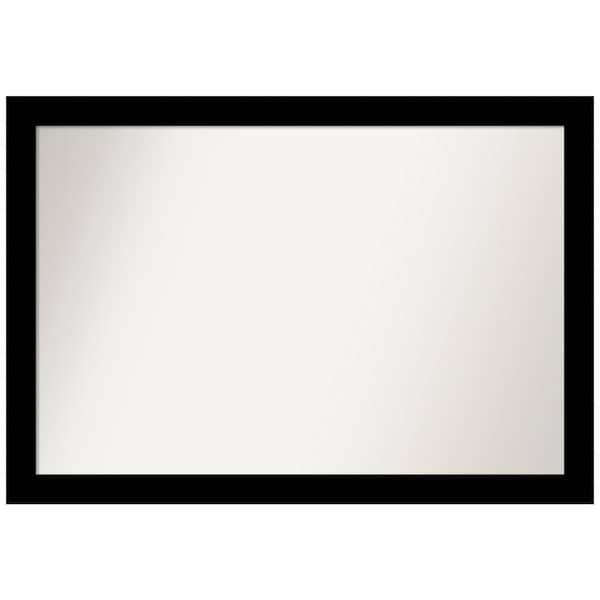 Amanti Art Brushed Black 39.25 in. x 27.25 in. Non-Beveled Modern Rectangle Framed Bathroom Wall Mirror in Black