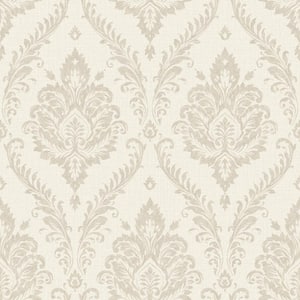 Grand Damask Beige Textured Non-Pasted Wallpaper (Covers 56 sq. ft.)