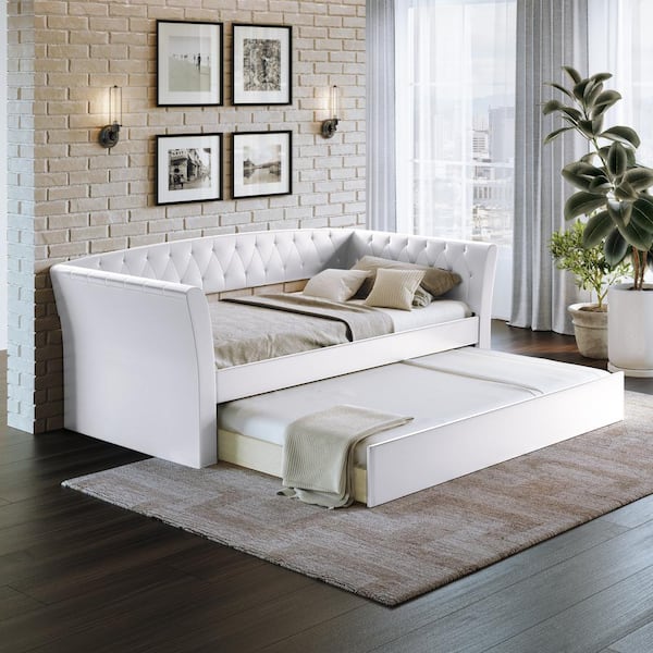 Have A Question About Rest Rite Hester, Faux Leather Trundle Daybed