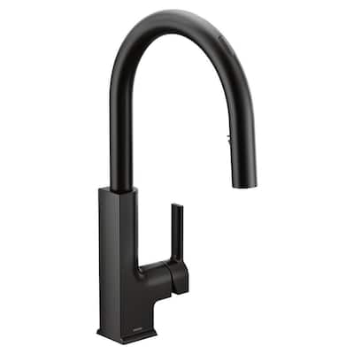 Sto Single-Handle Smart Touchless Pull Down Sprayer Kitchen Faucet with Voice Control and Power Clean in Matte Black