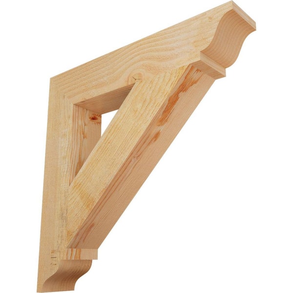 Ekena Millwork 4 in. x 22 in. x 22 in. Douglas Fir Traditional Rough Sawn Bracket