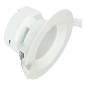 Direct Wire 4 in. 5000K Daylight Integrated LED Recessed Retrofit Smooth Baffle Trim