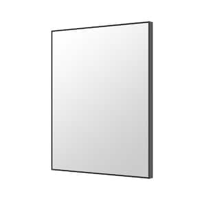 28 in. W x 36 in. H Aluminum Framed Rectangular Vanity Wall Mounted Mirror in Matte Black