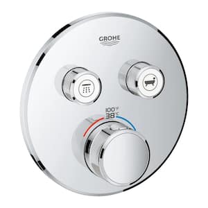 Grohtherm Smart Control Dual Function Thermostatic Trim with Control Module in Starlight Chrome (Valve Not Included)