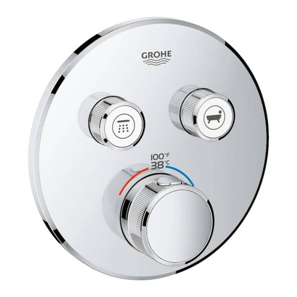 GROHE Grohtherm Smart Control Dual Function Thermostatic Trim with Control Module in Starlight Chrome (Valve Not Included)