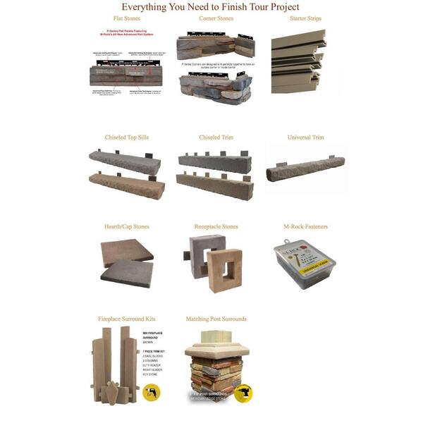 M-Rock P-Series 5 in. x 20 in. Cortland Ledge Stone Concrete