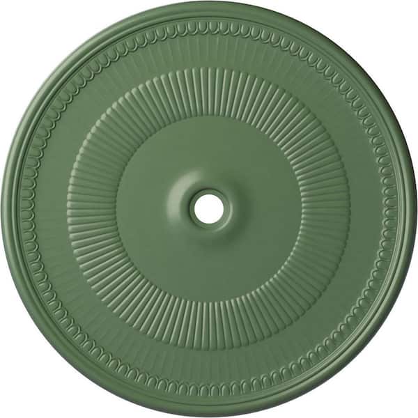 Ekena Millwork 1-1/2" x 51-1/8" x 51-1/8" Polyurethane Nevio Ceiling Medallion, Hand-Painted Athenian Green