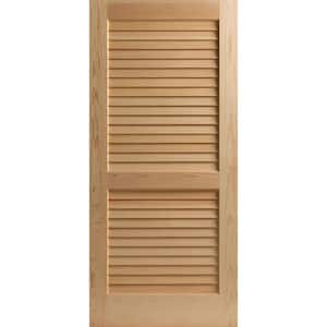 28 in. x 80 in. Plantation Smooth Full-louvered Solid Core Unfinished Pine Interior Door Slab