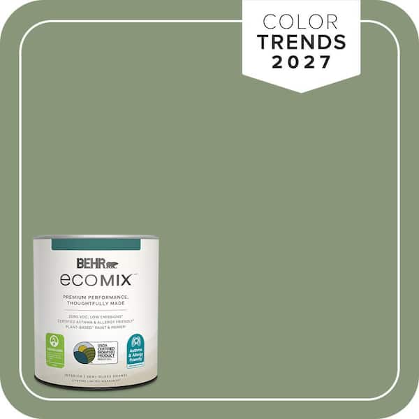 ECOMIX 1 qt. #S390-5 Laurel Tree Semi-Gloss Enamel Plant-Based Interior Paint & Primer