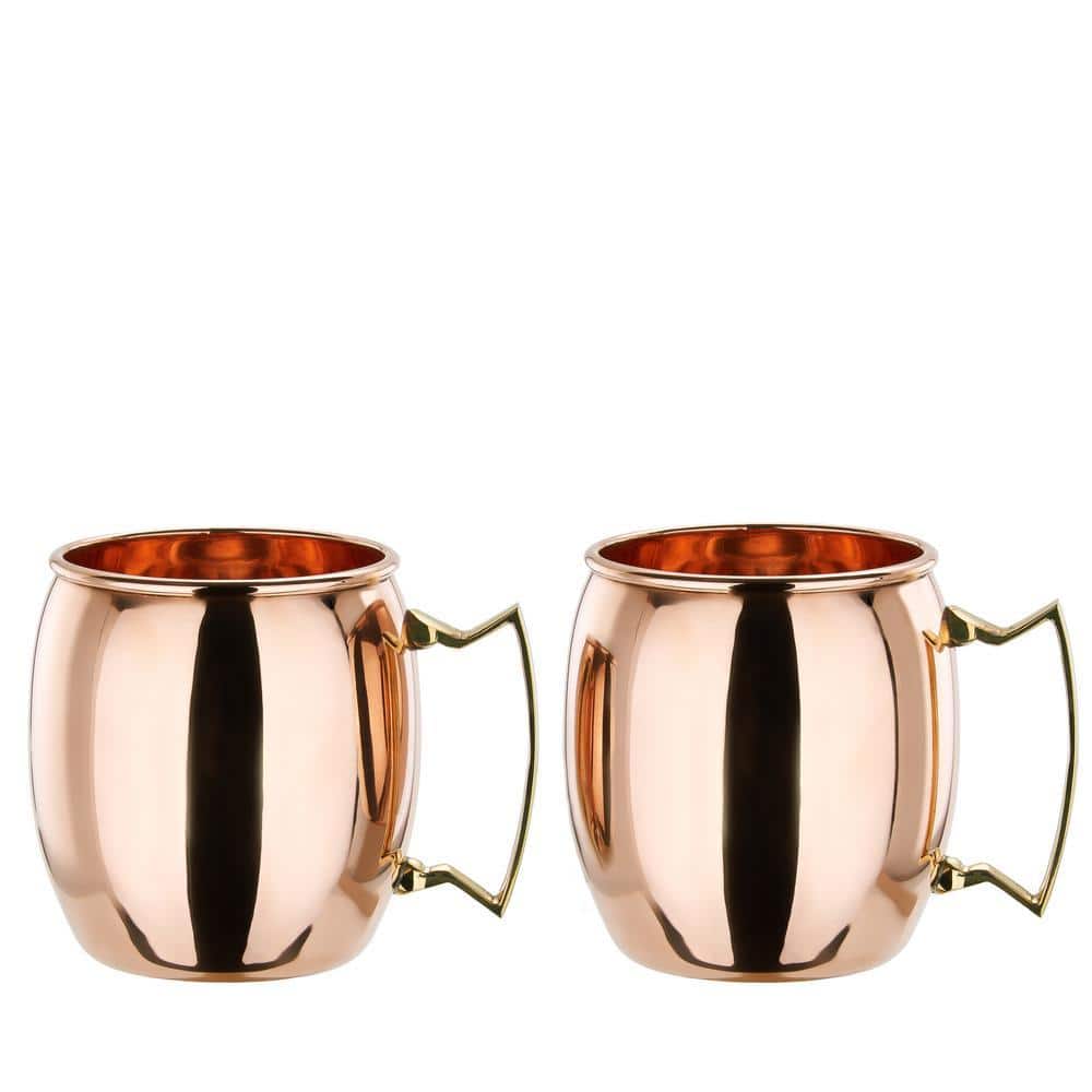 Old Dutch International 16oz ea Mule Mugs Solid Copper Set of 2